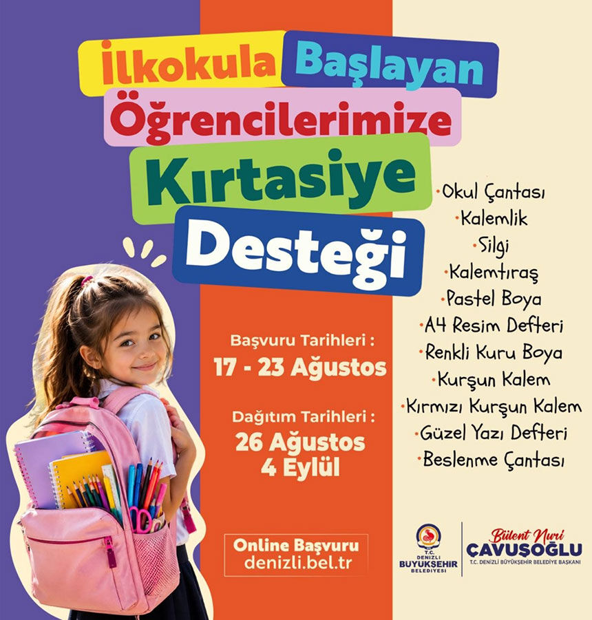 Denizli Buyuksehirden Ilkokula Baslayacak Miniklere Canta Ve Kirtasiye Mujdesi 1