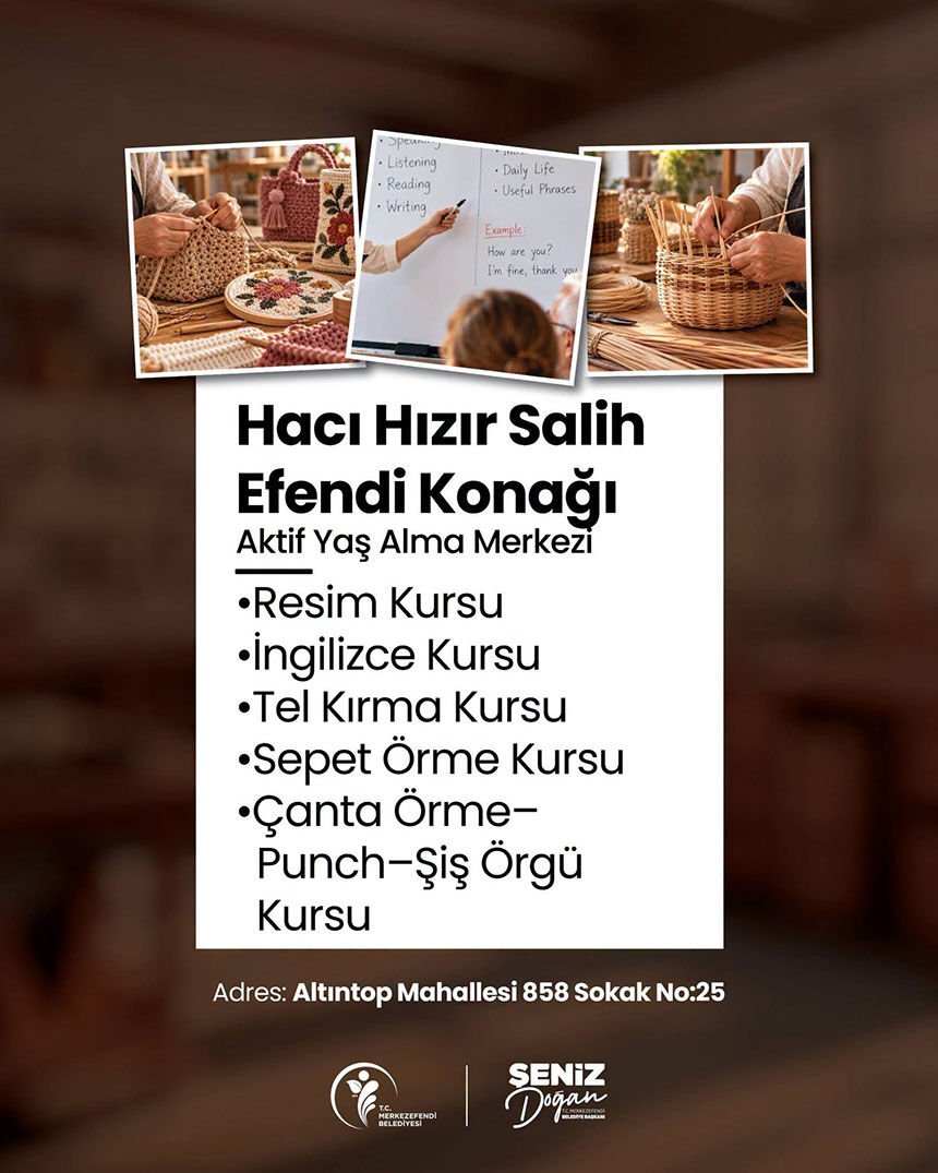 Aktif Yas Alma Merkezlerinde Kurs Kayitlari Basladi