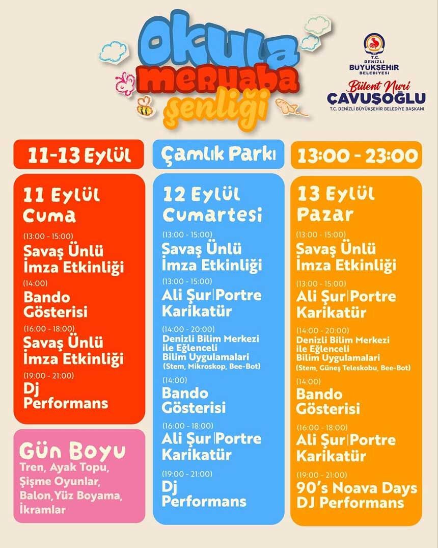Denizli Buyuksehir Belediyesi Okula Merhaba Senligi 11 13 Eylulde Camlik Parkinda 2
