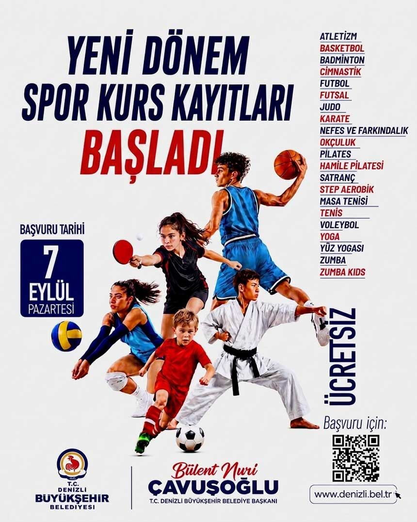 Denizli Buyuksehir Belediyesi Ucretsiz Spor Kurslari Basvurulari Basladi