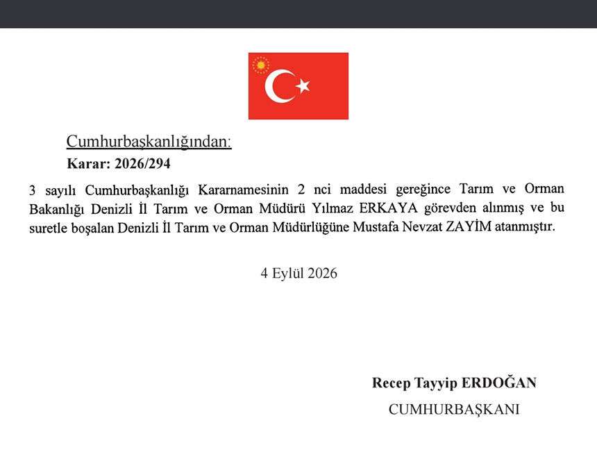 Denizli Il Tarim Ve Orman Muduru Yilmaz Erkaya Gorevden Alindi
