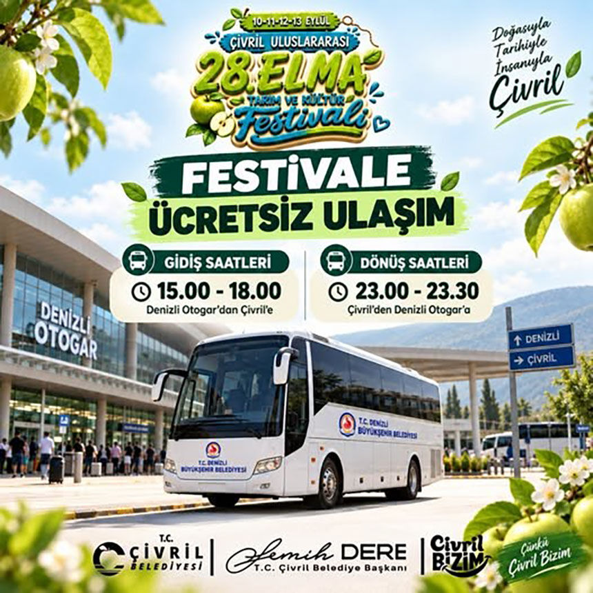 Denizliden Civril Elma Festivaline Ucretsiz Ulasim Servis Saatleri Belli Oldu 1