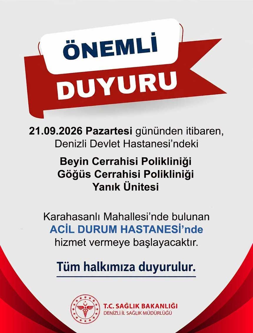 Denizliler Dikkat 3 Kritik Bolum Daha Acil Durum Hastanesine Tasiniyor 1