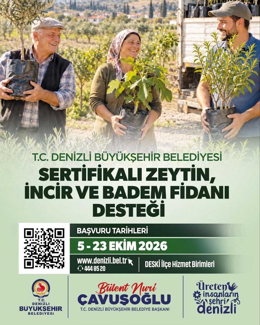 Denizli Buyuksehirden Ciftciye Incir Ve Badem Fidani Destegi Basladi 1-1