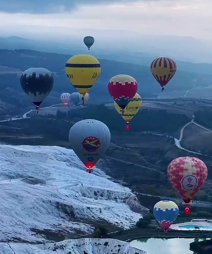 Pamukkale Semalarinda 103 Yil Coskusu Balonlar Turk Bayraklariyla Havalandi 1